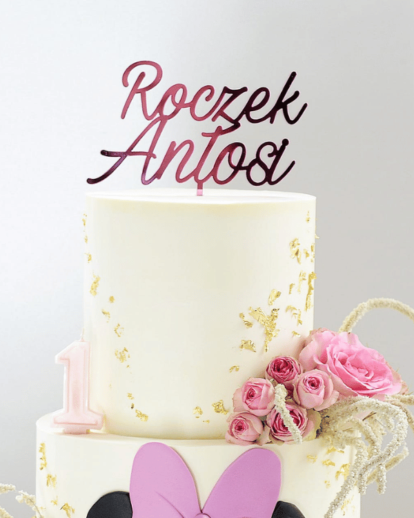 Topper na tort "Roczek klasyk + imię"
