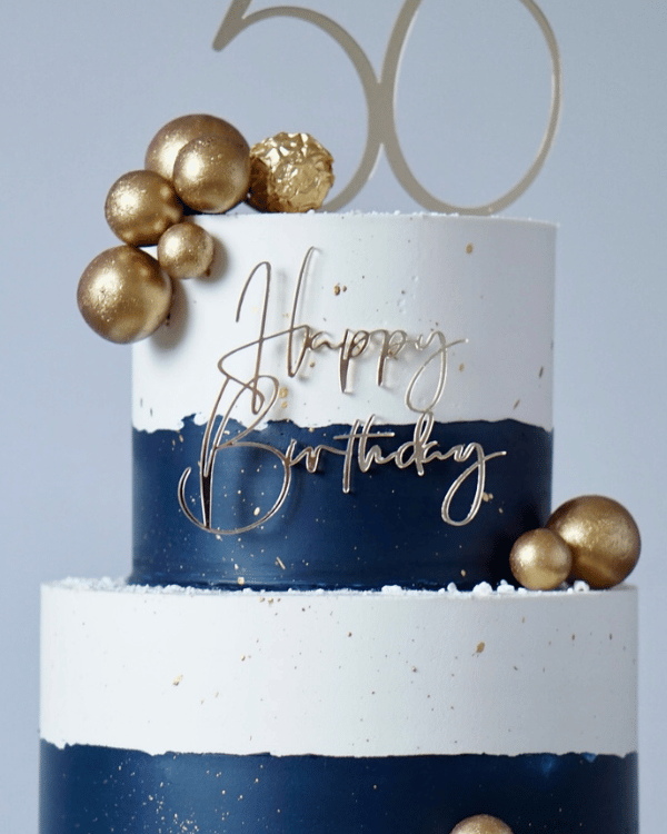 Dekor na tort "Happy Birthday - wersja Artystyczna"