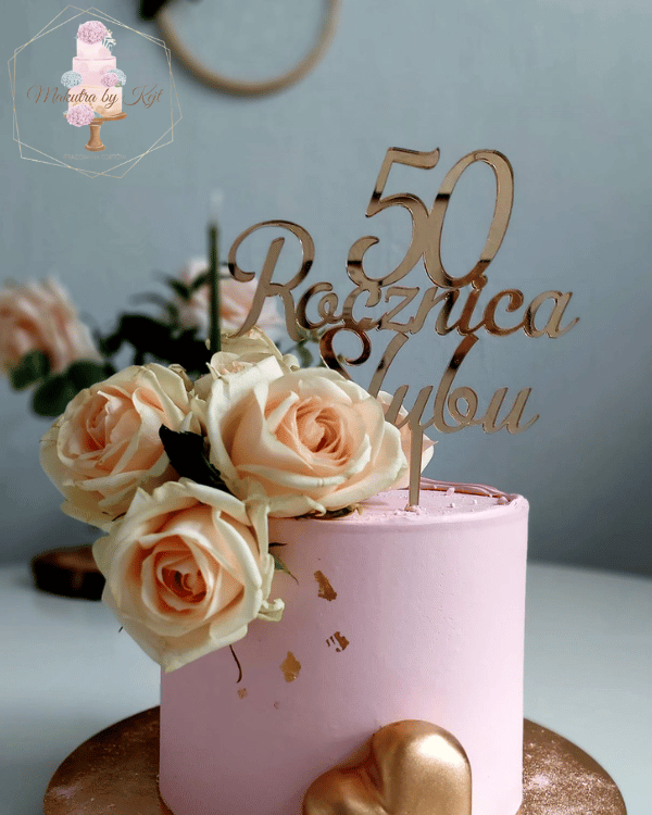 Topper na tort "Rocznica Ślubu + dowolna liczba"