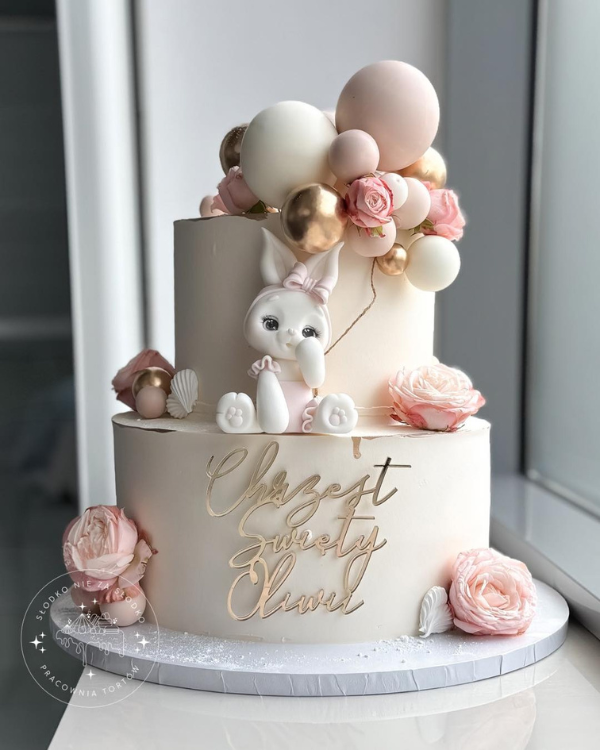 DEKOR na tort "Chrzest Święty + imię" (wersja Nowoczesna)