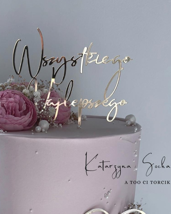 Topper na tort "Wszystkiego Najlepszego - wersja Artystyczna"
