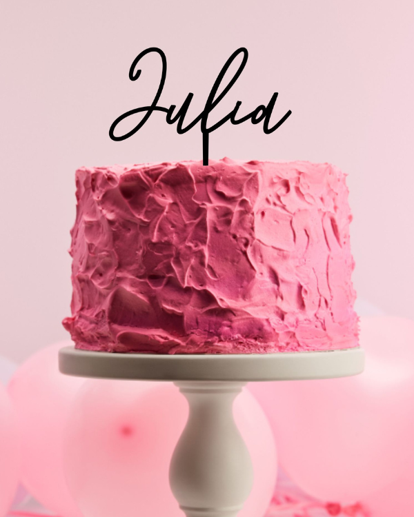 Topper na tort "Dowolne imię" (wersja Nowoczesna)