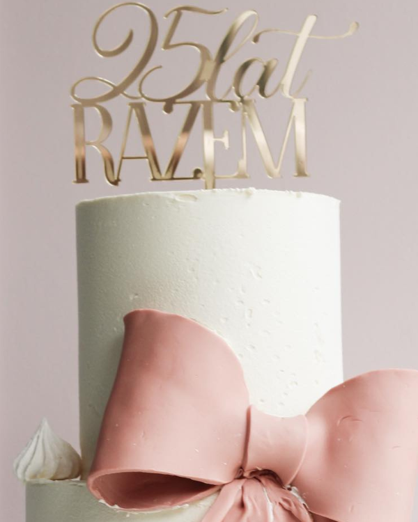 Topper na tort na rocznicę ślubu "Dowolna liczba + lat razem"