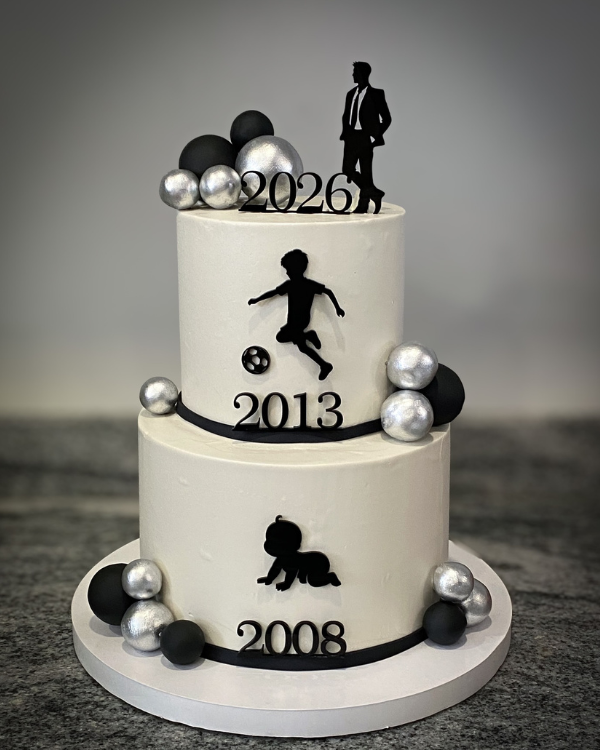 Komplet dekorów na tort "Dorastanie + dowolne LATA (historia męska)"